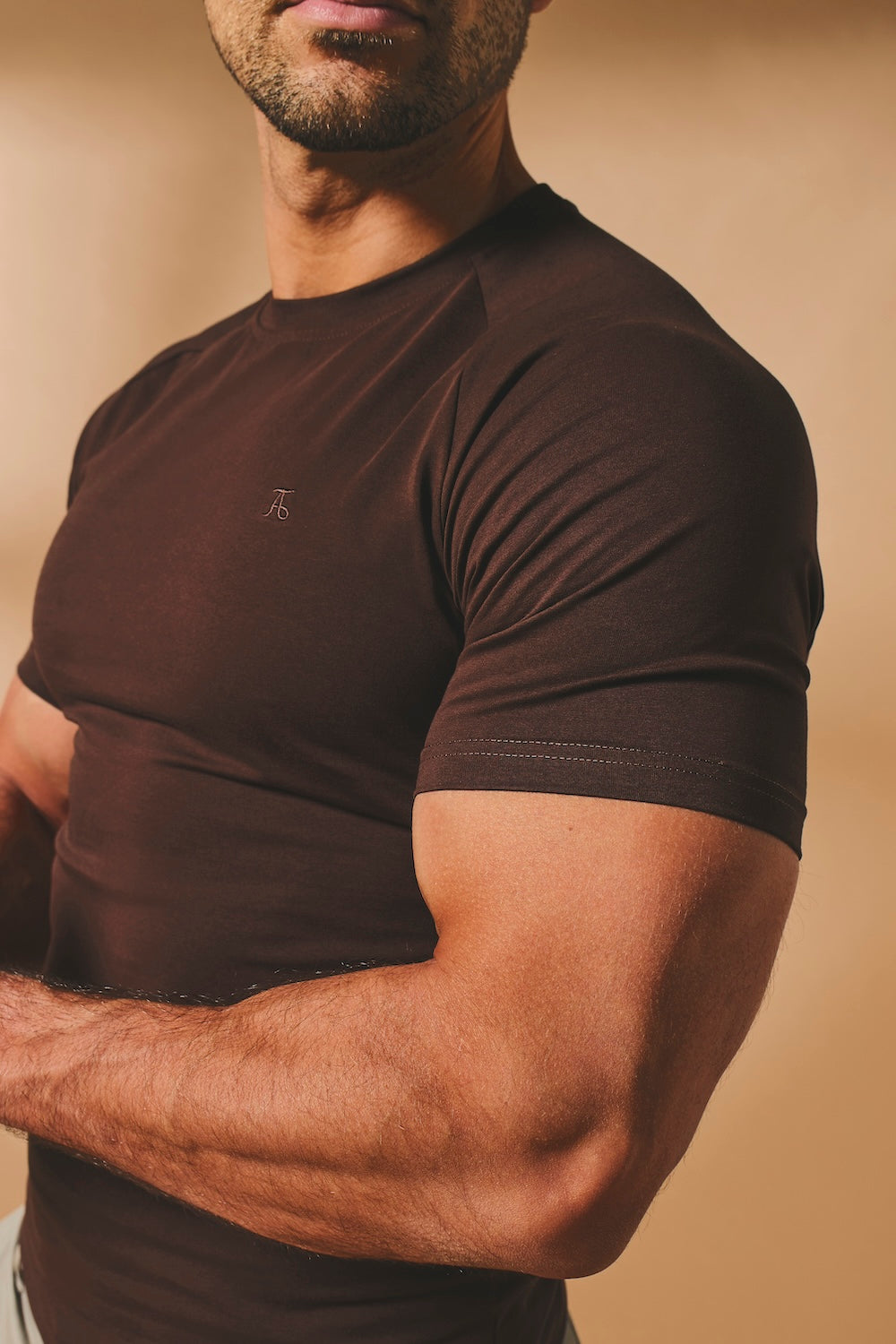 Athletic Fit T-Shirt in Chocolate - TAILORED ATHLETE - USA
