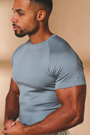 Super Fine Cotton T-Shirt in Airforce - TAILORED ATHLETE - USA