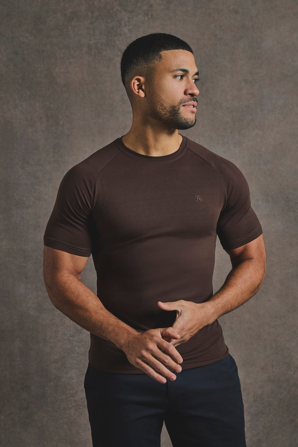 Athletic Fit T-Shirt in Chocolate - TAILORED ATHLETE - USA