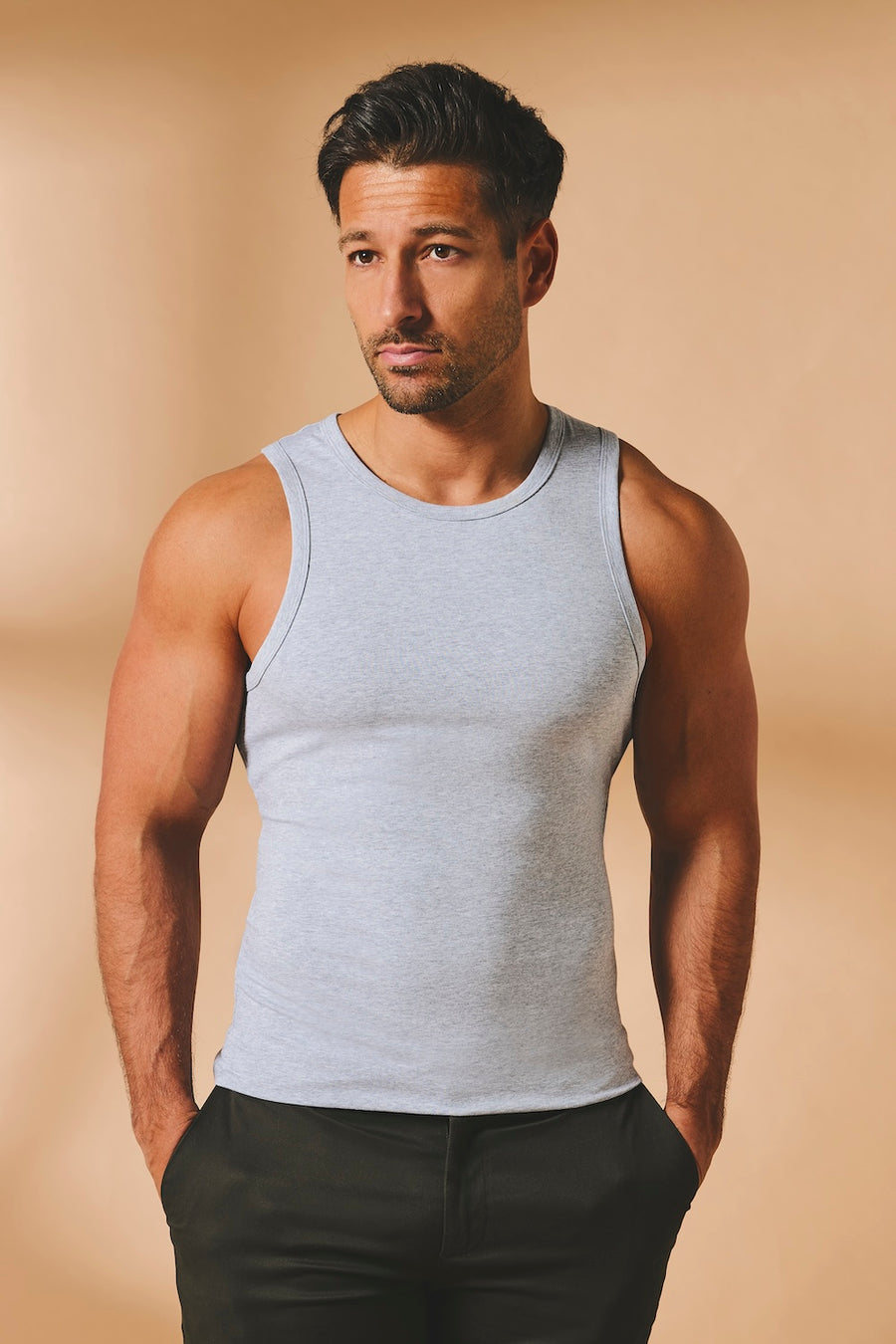 Athletic Fit Tank Top in Grey Marl - TAILORED ATHLETE - USA