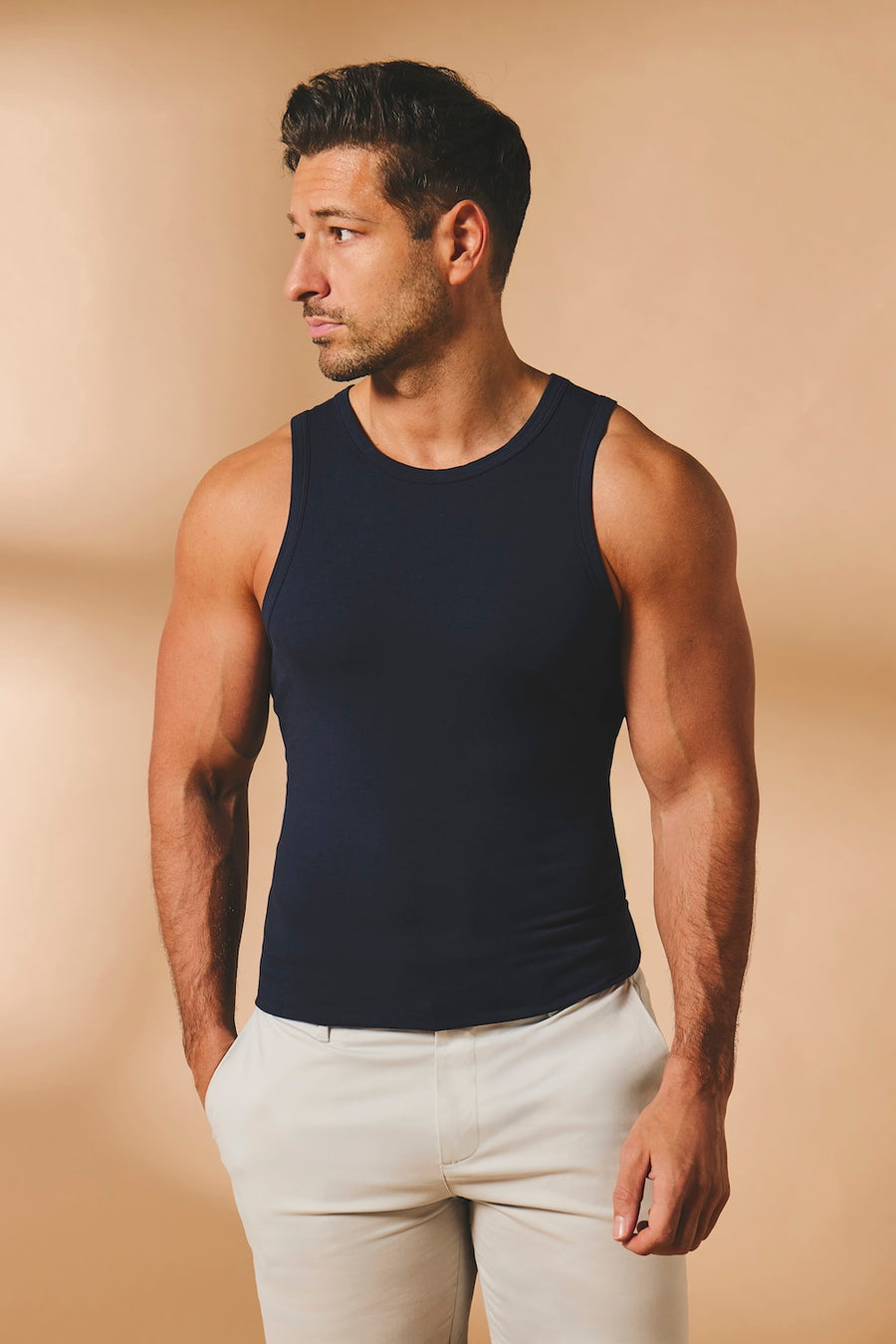 Athletic Fit Tank Top in True Navy - TAILORED ATHLETE - USA