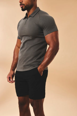 Athletic Fit Stretch Chino Shorts 7" in Black - TAILORED ATHLETE - USA