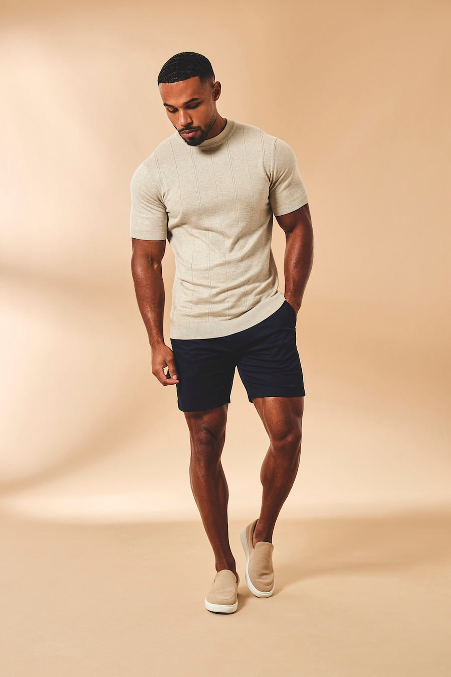 Athletic Fit Chino Shorts 7'' in Navy - TAILORED ATHLETE - USA
