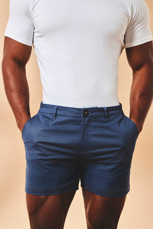Athletic Fit Stretch Chino Shorts 5" in Airforce - TAILORED ATHLETE - USA