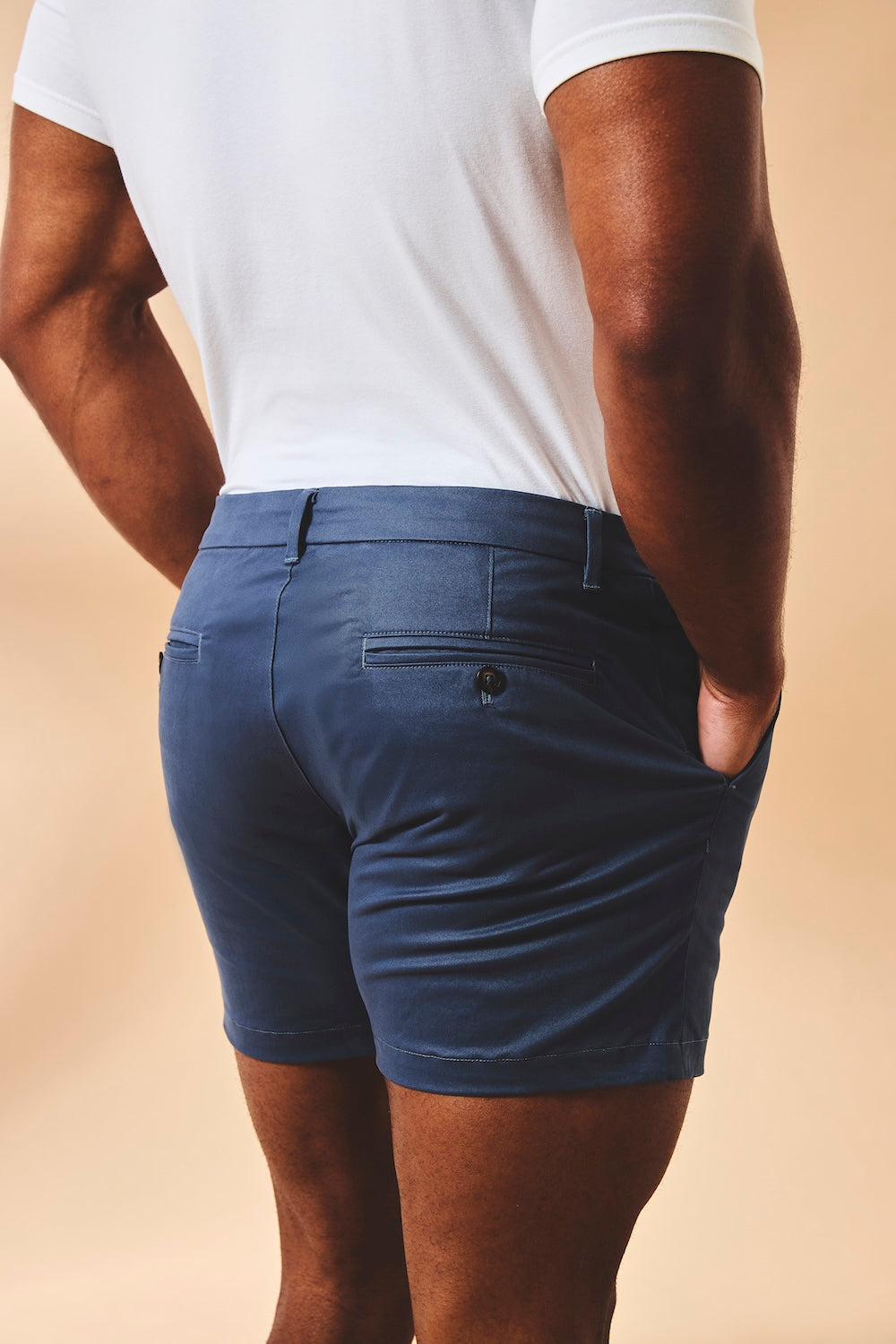 Athletic Fit Stretch Chino Shorts 5" in Airforce - TAILORED ATHLETE - USA