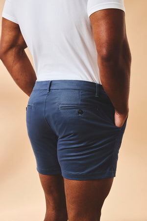 Athletic Fit Stretch Chino Shorts 5" in Airforce - TAILORED ATHLETE - USA