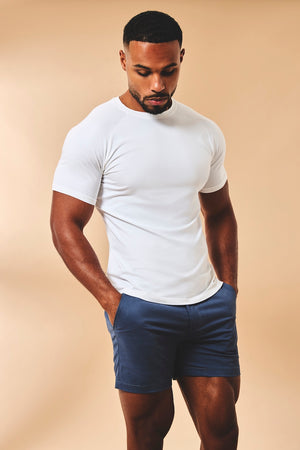 Athletic Fit Stretch Chino Shorts 5" in Airforce - TAILORED ATHLETE - USA
