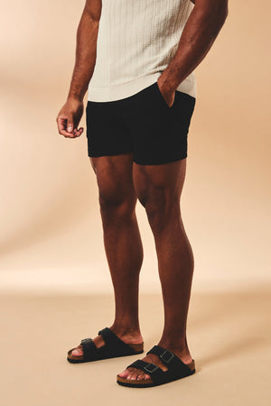 Athletic Fit Stretch Chino Shorts 5'' in Black - TAILORED ATHLETE - USA