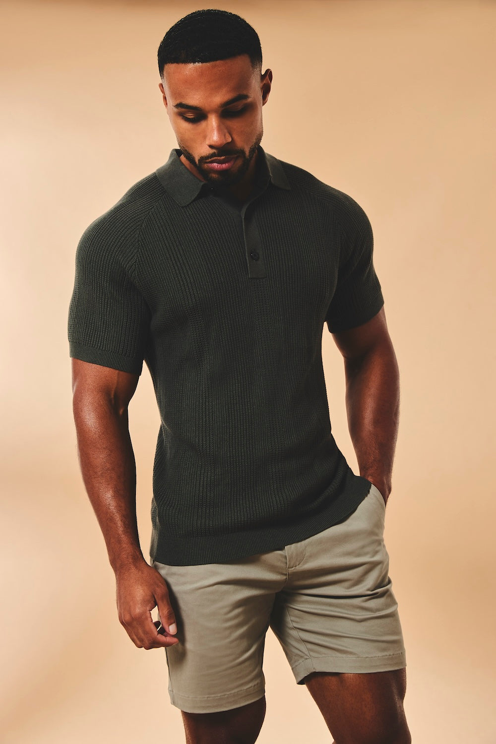 Athletic Fit Stretch Chino Shorts 7" in Soft Khaki - TAILORED ATHLETE - USA