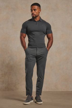 Athletic Fit Polo Shirt in Charcoal