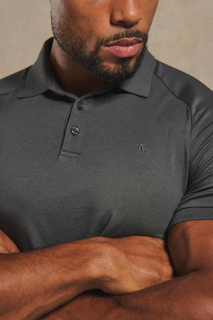 Athletic Fit Polo Shirt in Charcoal