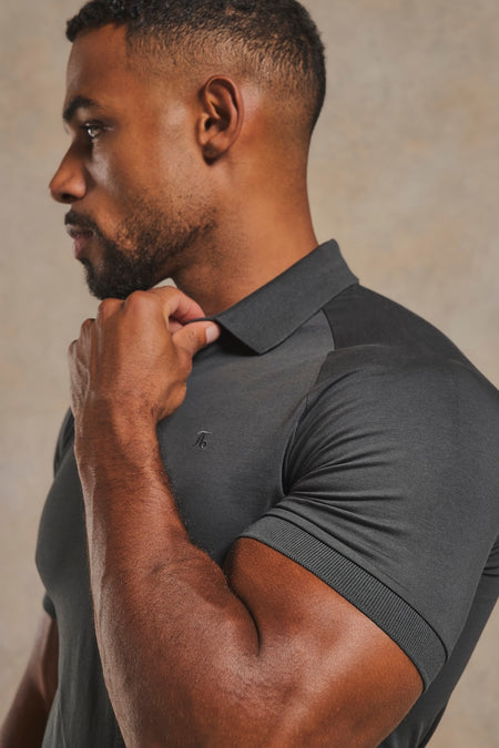 Athletic Fit Polo Shirt in Charcoal