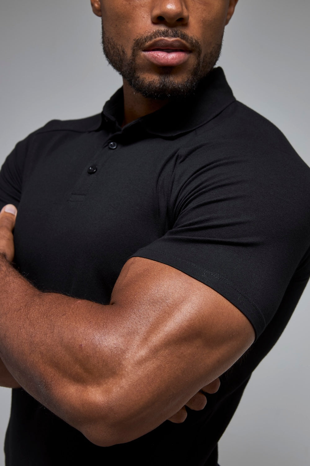 Athletic Fit Polo Shirt in Black - TAILORED ATHLETE - USA
