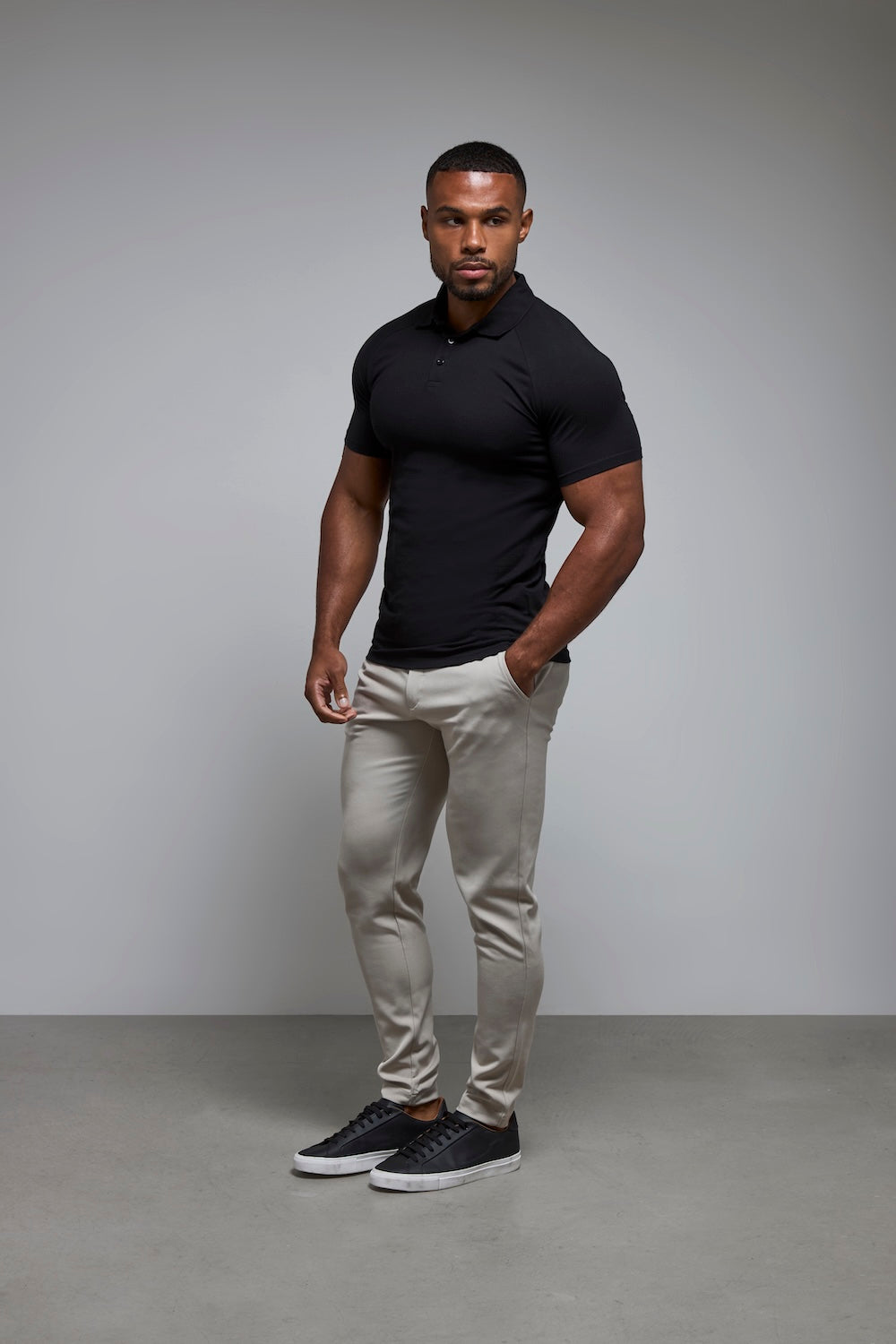 Athletic Fit Polo Shirt in Black - TAILORED ATHLETE - USA