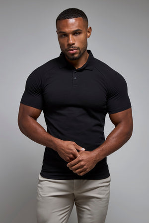 Athletic Fit Polo Shirt in Black - TAILORED ATHLETE - USA
