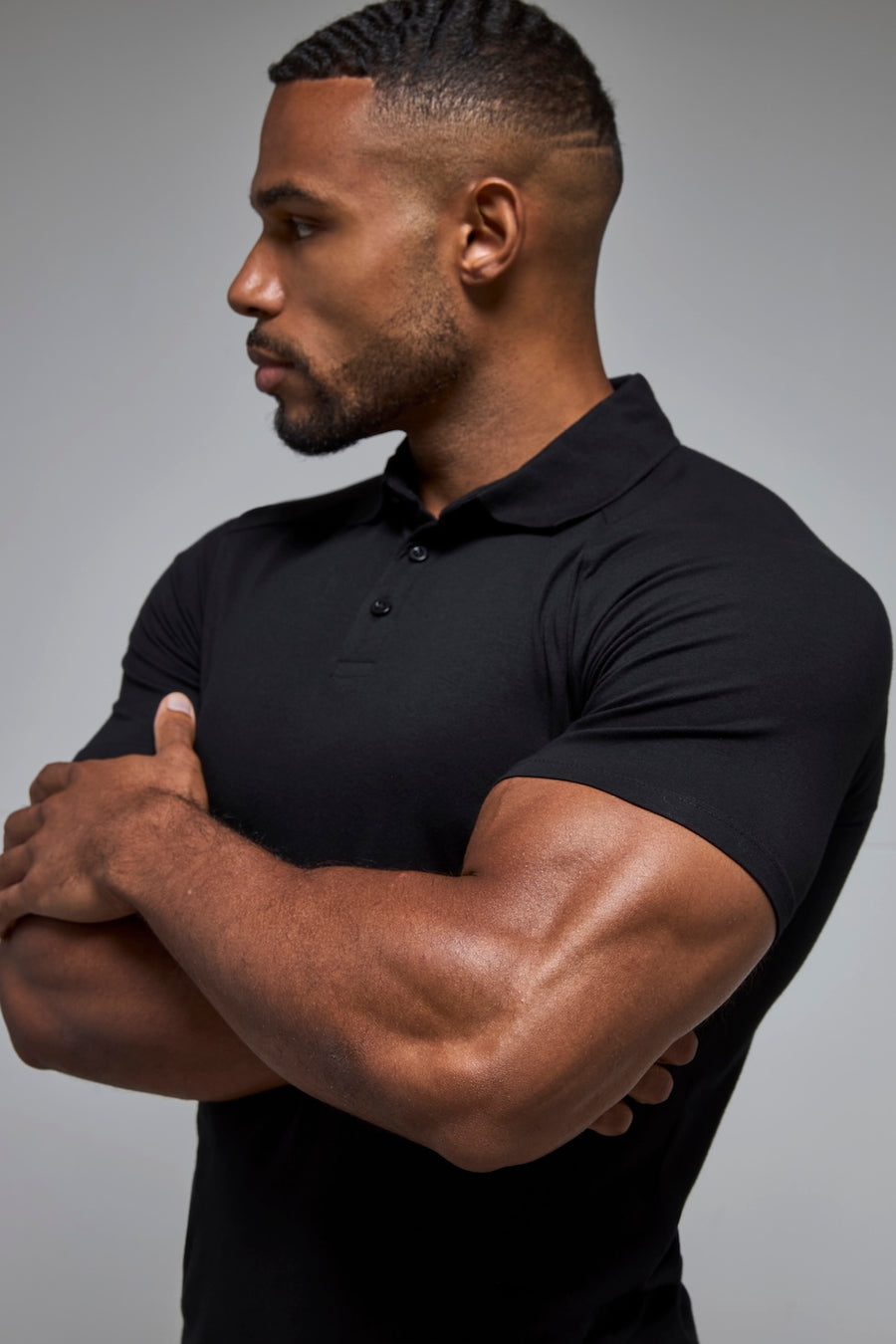 Athletic Fit Polo Shirt in Black - TAILORED ATHLETE - USA