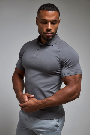Athletic Fit Polo Shirt in Charcoal - TAILORED ATHLETE - USA
