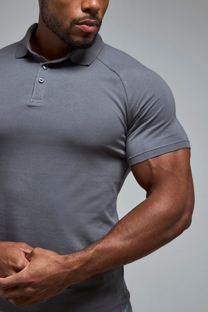 Athletic Fit Polo Shirt in Charcoal - TAILORED ATHLETE - USA