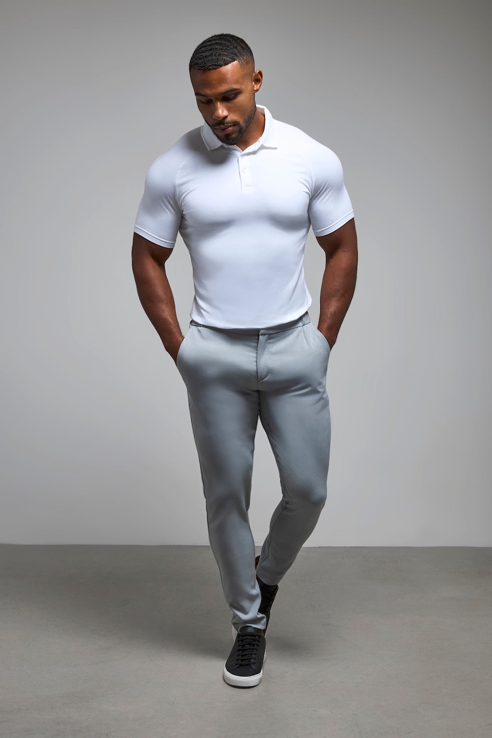 Athletic Fit Polo Shirt in White - TAILORED ATHLETE - USA