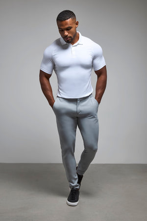 Athletic Fit Polo Shirt in White - TAILORED ATHLETE - USA