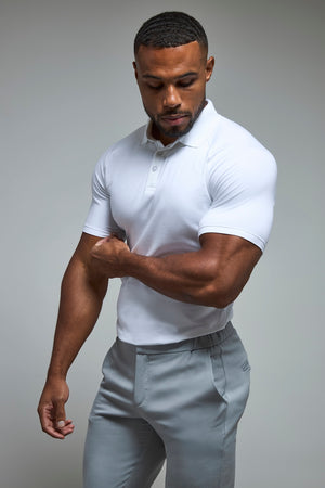 Athletic Fit Polo Shirt in White - TAILORED ATHLETE - USA