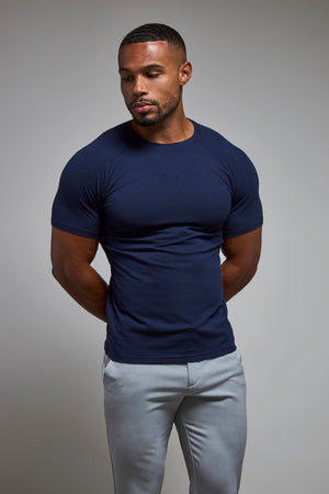 Athletic Fit Crew Neck T-Shirt in Navy