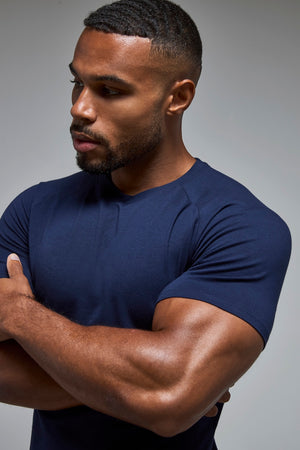 Athletic Fit Crew Neck T-Shirt in Navy
