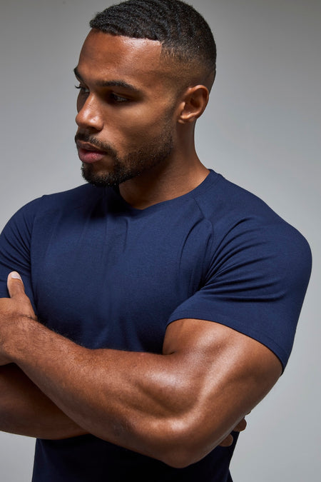 Athletic Fit Crew Neck T-Shirt in Navy