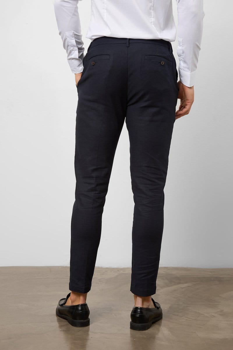 Linen Blend Suit Pants in Navy - TAILORED ATHLETE - USA