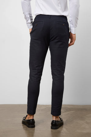 Linen Blend Suit Trousers in Navy - TAILORED ATHLETE - USA