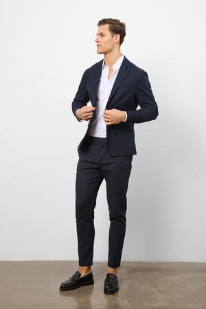 Linen Blend Suit Jacket in Navy - TAILORED ATHLETE - USA