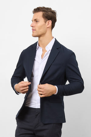 Linen Blend Suit Jacket in Navy - TAILORED ATHLETE - USA