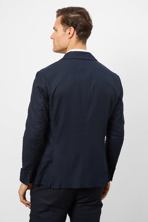 Linen Blend Suit Jacket in Navy - TAILORED ATHLETE - USA