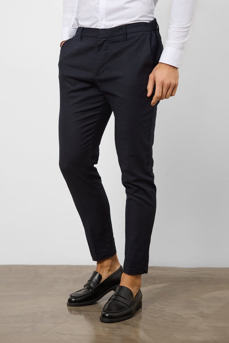 Linen Blend Suit Pants in Navy - TAILORED ATHLETE - USA