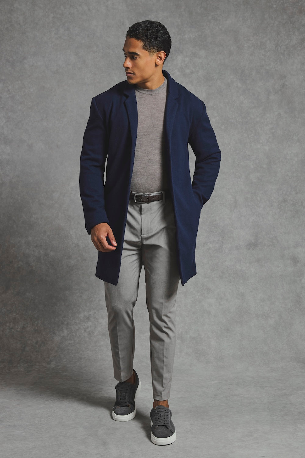 blue dress coat Single Breasted Overcoat in Navy L The long streamlined length Size:10M dyeable wedding shoes Black Long Dressing Gown