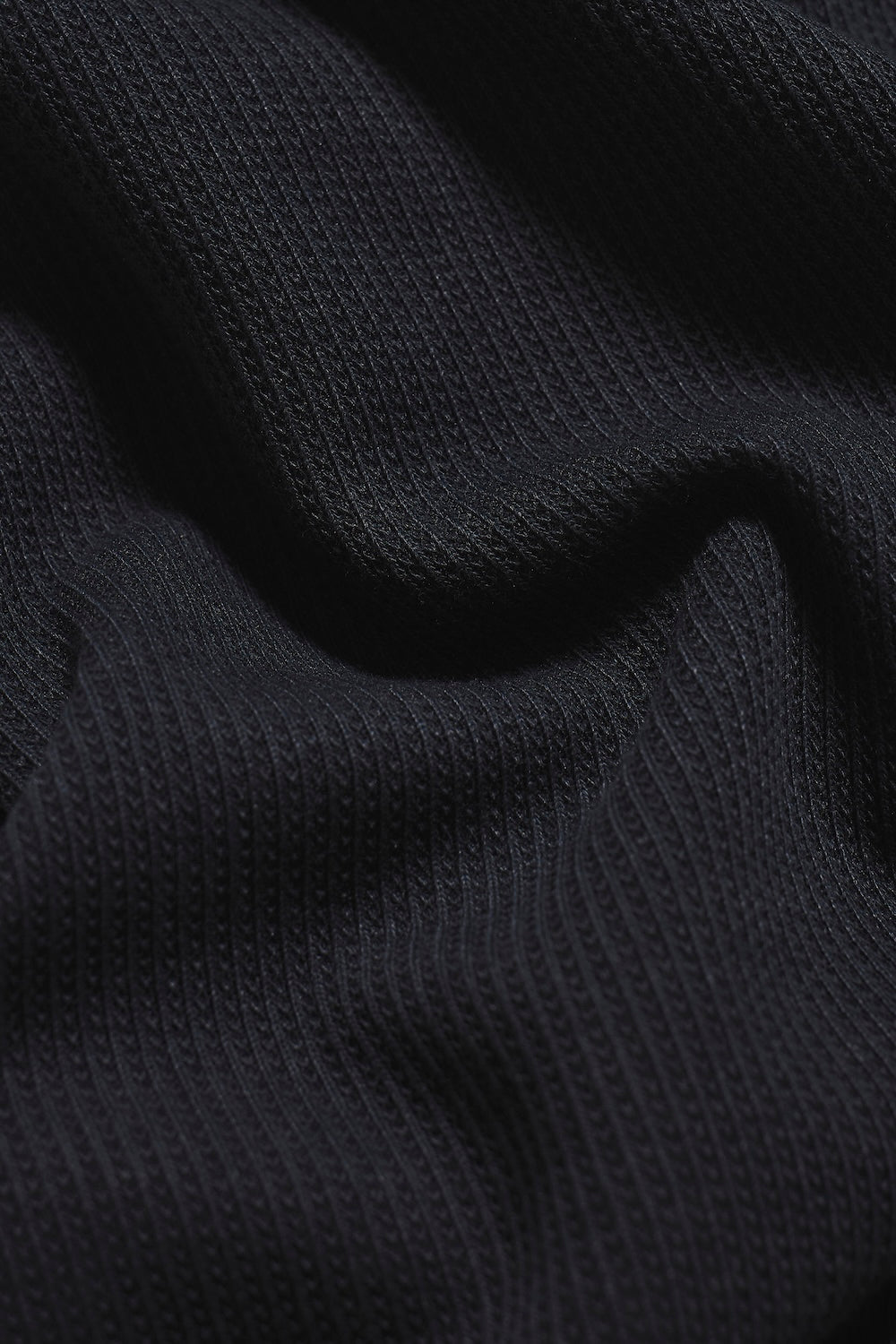 Textured Buttonless Polo Shirt in Navy