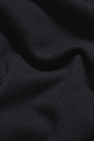 Textured Buttonless Polo Shirt in Navy