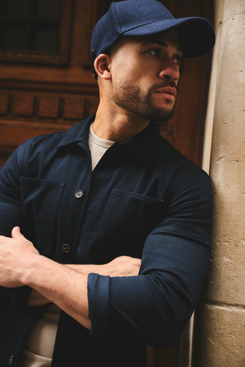 Cotton Rich Overshirt in Navy - TAILORED ATHLETE - USA