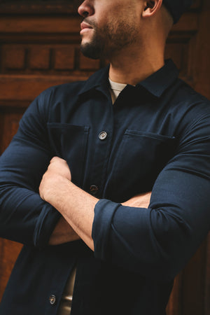 Cotton Rich Overshirt in Navy - TAILORED ATHLETE - USA