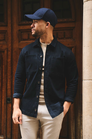 Cotton Rich Overshirt in Navy - TAILORED ATHLETE - USA