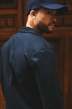 Cotton Rich Overshirt in Navy - TAILORED ATHLETE - USA