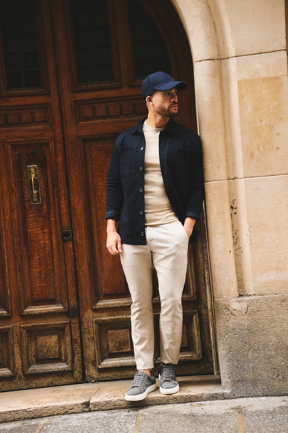 Cotton Rich Overshirt in Navy - TAILORED ATHLETE - USA