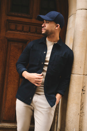Cotton Rich Overshirt in Navy - TAILORED ATHLETE - USA