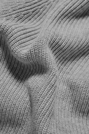 Pure Cotton Knitted Textured Crew Neck Sweater in Soft Grey Marl
