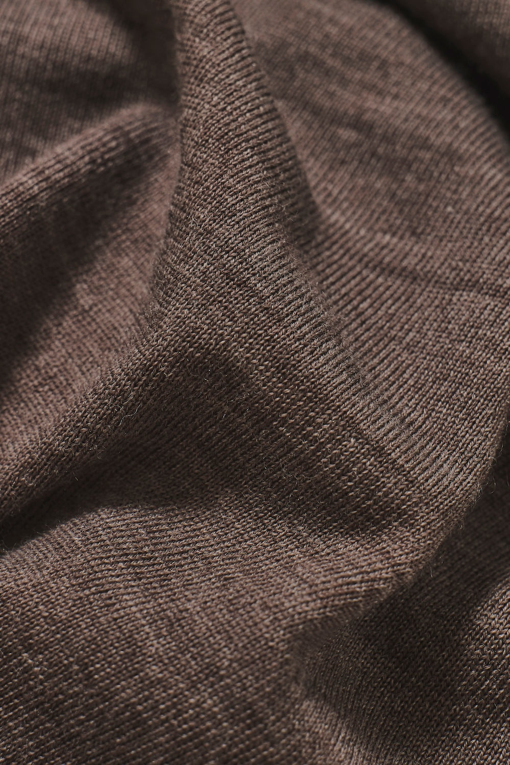 Extra Fine Merino Wool Crew Neck Sweater in Mocha Marl