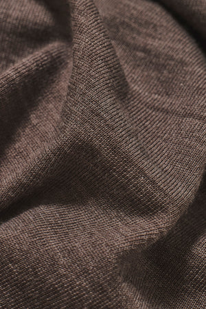 Extra Fine Merino Wool Crew Neck Sweater in Mocha Marl