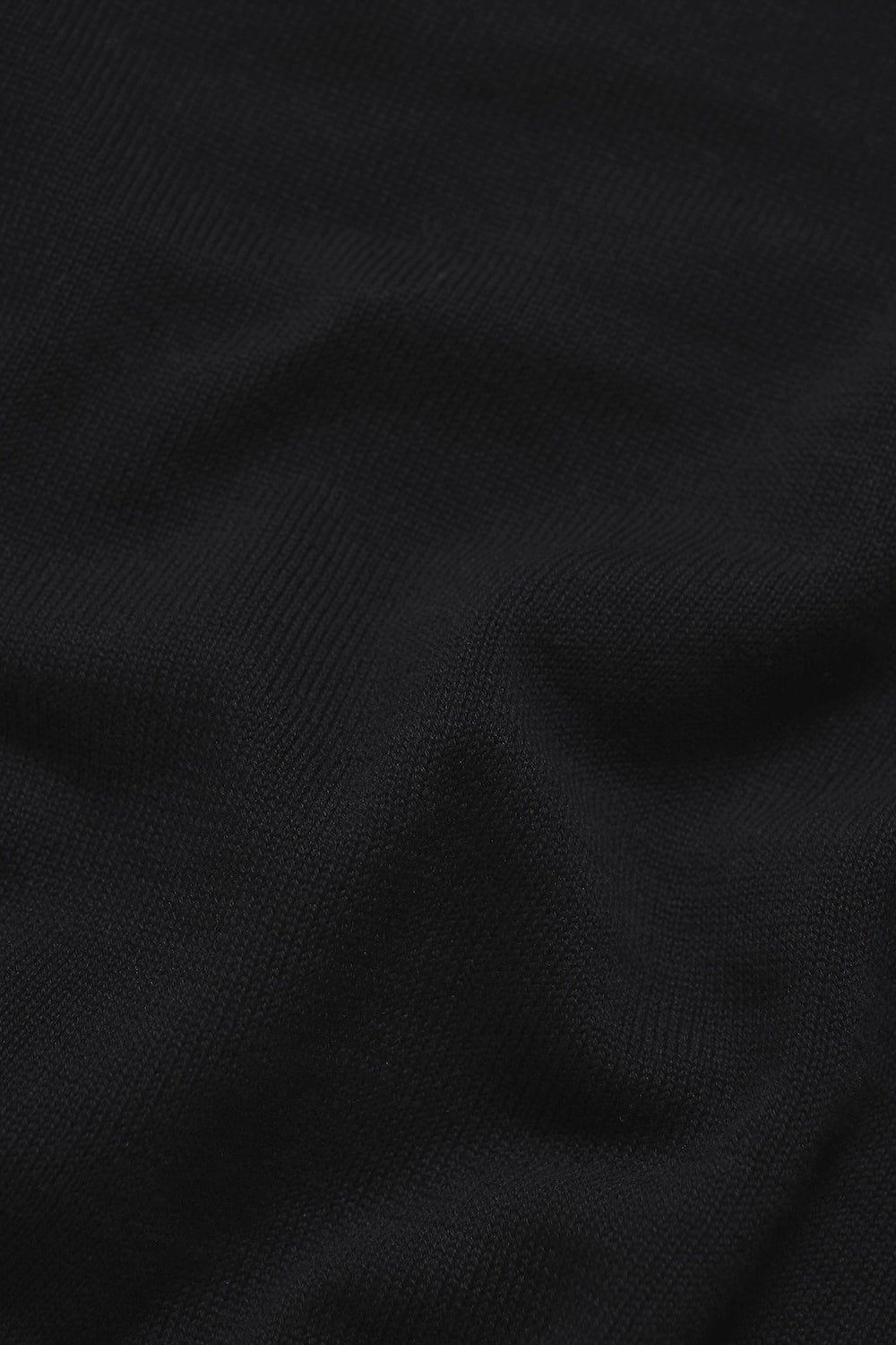Pure Cotton Knitted Crew Neck Sweater in Black