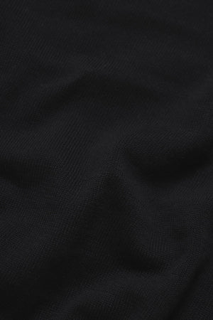 Pure Cotton Knitted Crew Neck Sweater in Black
