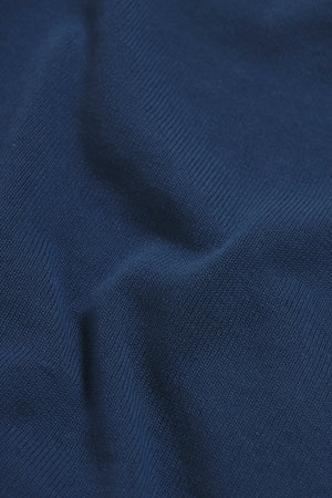 Pure Cotton Knitted Crew Neck Sweater in Airforce