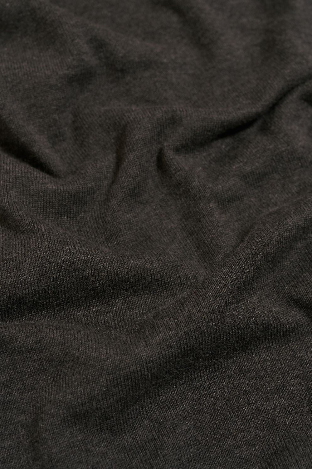 Pure Cotton Knitted Half Zip Neck Sweater in Anthracite